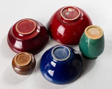 Lulu Scott Backus Group of Five Glazed Ceramics