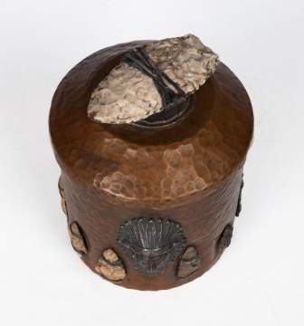 Joseph Heinrichs Fine and Rare Arts & Crafts Humidor with American Indian Motifs