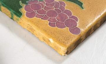 Group of Three Arts and Crafts Pottery Tiles, One Marked Owens