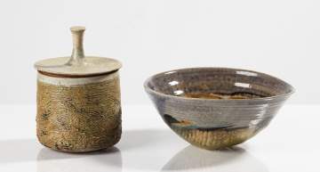 Nancy Jurs Covered Vessel and Bowl