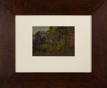 Edward Selmar Siebert (1856-1944) Autumn Woodland Landscape, in a Roycroft Frame