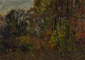 Edward Selmar Siebert (1856-1944) Autumn Woodland Landscape, in a Roycroft Frame