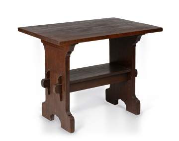 Gustav Stickley, A Rare Trestle Library Table, Model No. 3403