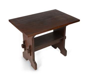 Gustav Stickley, A Rare Trestle Library Table, Model No. 3403