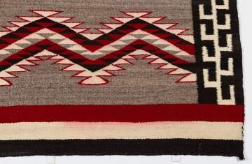 Navajo Banded Weaving with Fret Borders