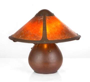 Dirk Van Erp Hammered Copper and Mica Table Lamp