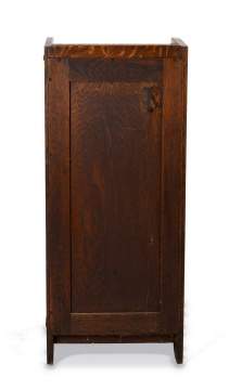 Gustav Stickley, A One Door Leaded Glass Music Cabinet, Model No. 70