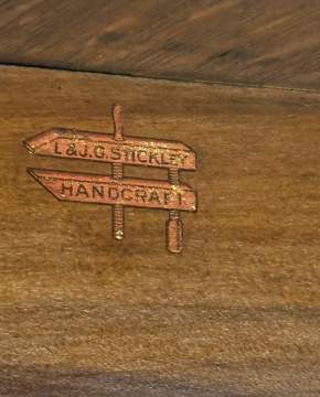 L. & J.G. Stickley, An "Encyclopedia" Slatted Book and Lamp Table, Model No. 516