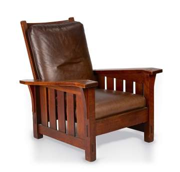 Gustav Stickley, A Drop-Arm Morris Chair, Model No. 369