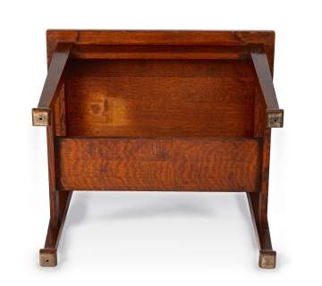 Roycroft, An Oak Library Table with Mackmurdo Feet