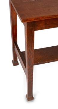Roycroft, An Oak Library Table with Mackmurdo Feet