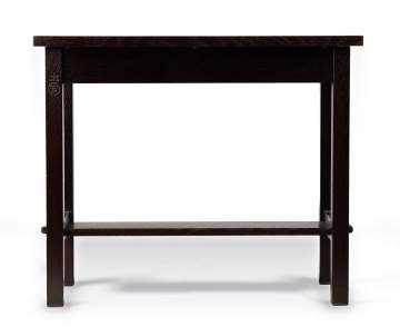 Roycroft, An Unusual Oak Library Table with Exposed Through-Tenons