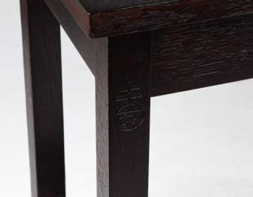 Roycroft, An Unusual Oak Library Table with Exposed Through-Tenons