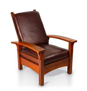 Gustav Stickley, A Bow-Arm Morris Chair, Model No. 336/2340