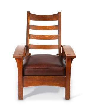 Gustav Stickley, A Bow-Arm Morris Chair, Model No. 336/2340