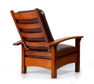 Gustav Stickley, A Bow-Arm Morris Chair, Model No. 336/2340