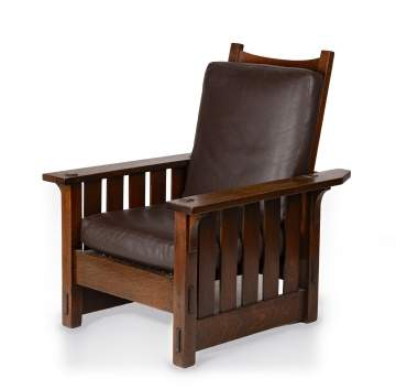 Gustav Stickley, An Early Flat-Arm Morris Chair, Model No. 2342