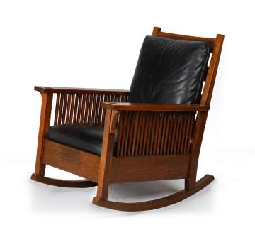 Gustav Stickley, A Flat-Arm Spindle Rocking Chair