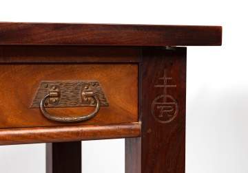 Roycroft, A Rare Mahogany Two-Drawer Library Table