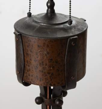 Gustav Stickley Copper and Willow Table Lamp