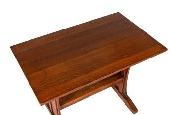 L. & J.G. Stickley, A Keyhole Trestle Library Table, Models No. 545 and No. 547