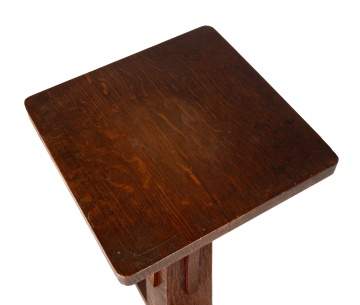 L. & J.G. Stickley, A Square-Top Pedestal Plant Stand, Model No. 27