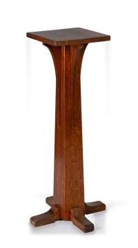 L. & J.G. Stickley, A Tall Square-Top Pedestal Plant Stand, Model No. 28