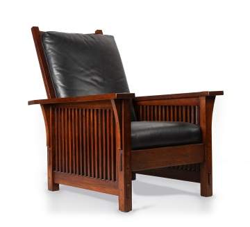 Gustav Stickley, A Spindle Morris Chair, Model No. 369
