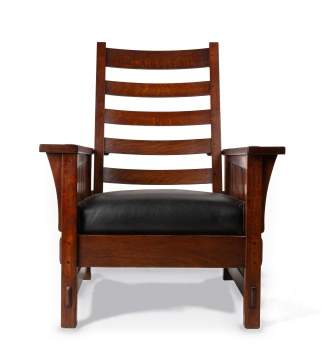 Gustav Stickley, A Spindle Morris Chair, Model No. 369