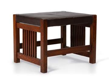Gustav Stickley, A Spindle Stool, Model No. 395