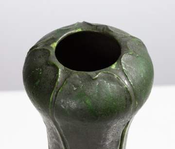 Grueby Pottery Matte Green Gourd-Form Vase