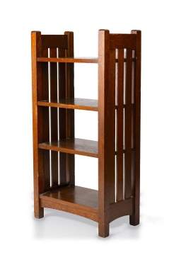 L. & J.G. Stickley, A Slat-Sided Magazine Pedestal, Model No. 46