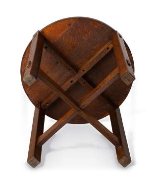 Gustav Stickley, A Round Oak Lamp Table, Model No. 644