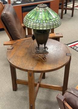 Gustav Stickley, A Round Oak Lamp Table, Model No. 644