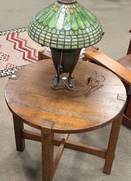 Gustav Stickley, A Round Oak Lamp Table, Model No. 644