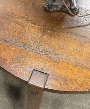 Gustav Stickley, A Round Oak Lamp Table, Model No. 644