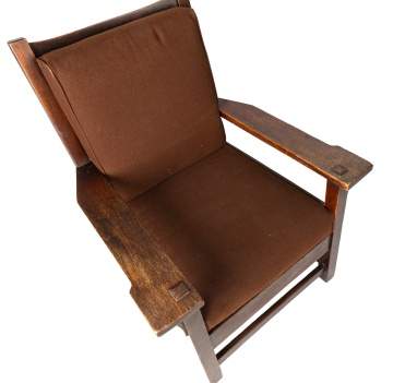 Gustav Stickley, An Oak Cushion-Seat Armchair