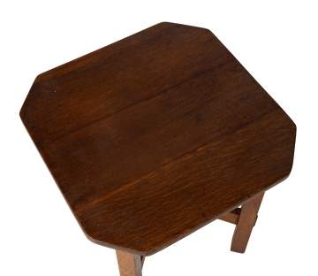 Gustav Stickley, An Oak Tabouret with Cut-Cornered Top