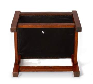 Gustav Stickley, An Oak and Leather Footstool, Model No. 300 or No. 301