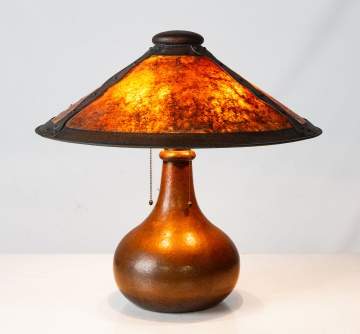 Attributed to Dirk Van Erp Copper & Mica Table Lamp
