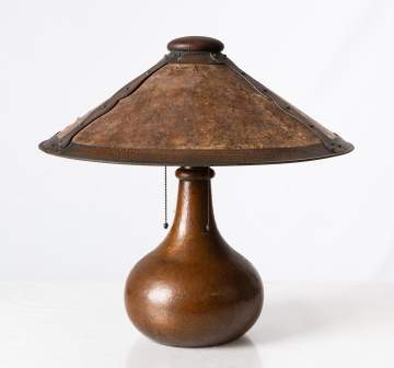 Attributed to Dirk Van Erp Copper & Mica Table Lamp