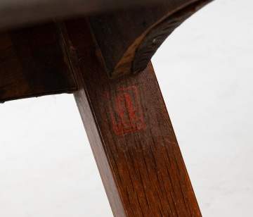 Gustav Stickley, An Oak and Leather Footstool, Model No. 300 or No. 301