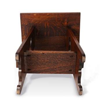 Attributed to L. & J.G. Stickley, An Oak Tabouret with Heart Cut-Outs