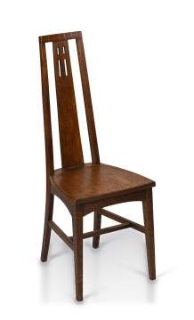 An Arts & Crafts High-Back Oak Side Chair, in the Manner of Charles Rennie Mackintosh