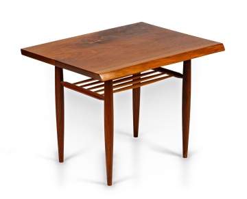 George Nakashima (American, 1905-1990) End Table with Shelf
