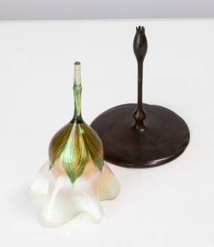 Rare Tiffany Studios Floriform Vase on Bronze Base