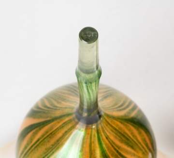 Rare Tiffany Studios Floriform Vase on Bronze Base