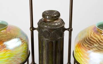 Tiffany Studios Double Student Lamp