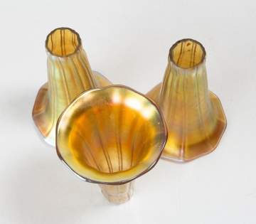 Three Art Glass Lily Shades