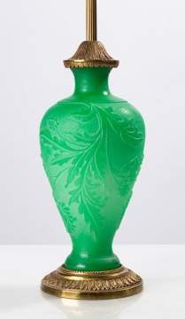 Steuben Green Jade Lamp